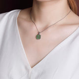 Collier Trèfle en Pierre de Jade | Argent 925 et Or - Biloria