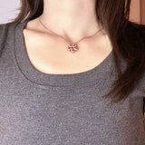 Collier Trèfle Tourmaline Zircon Argent Plaqué Or - Biloria