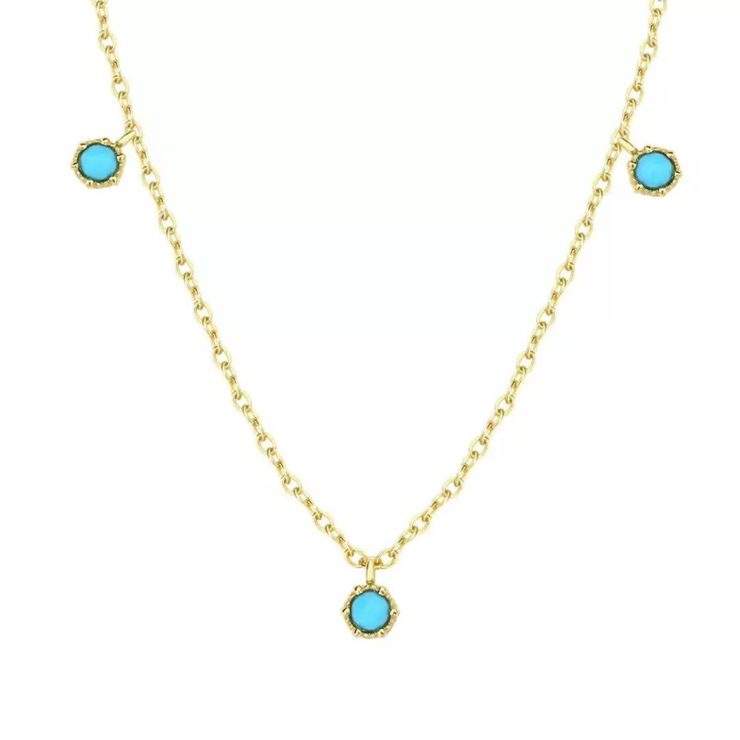Collier Turquoise Argent 925 Bijou Fait Main Protection Sérénité - Biloria