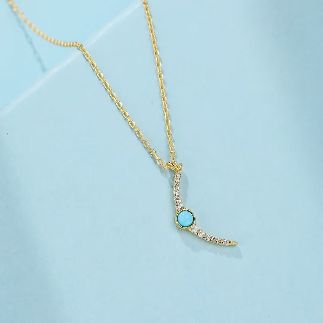 Collier Turquoise Argent 925 – Pierre Naturelle Protection - Biloria