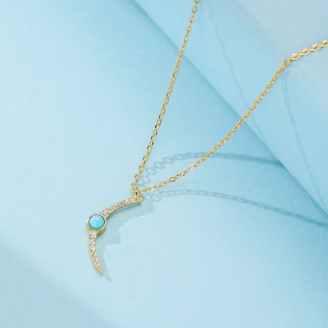Collier Turquoise Argent 925 – Pierre Naturelle Protection - Biloria