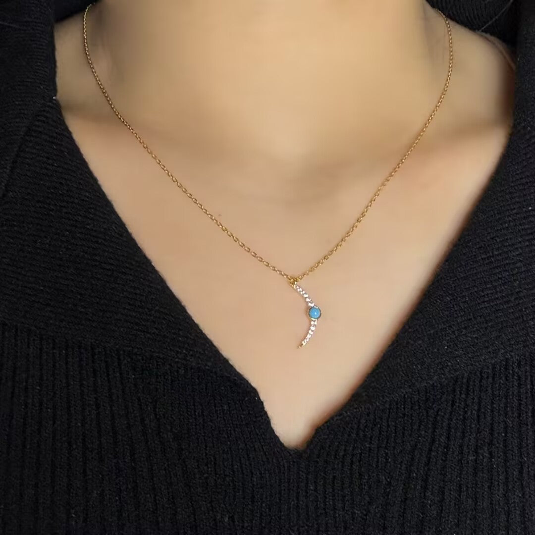 Collier Turquoise Argent 925 – Pierre Naturelle Protection - Biloria