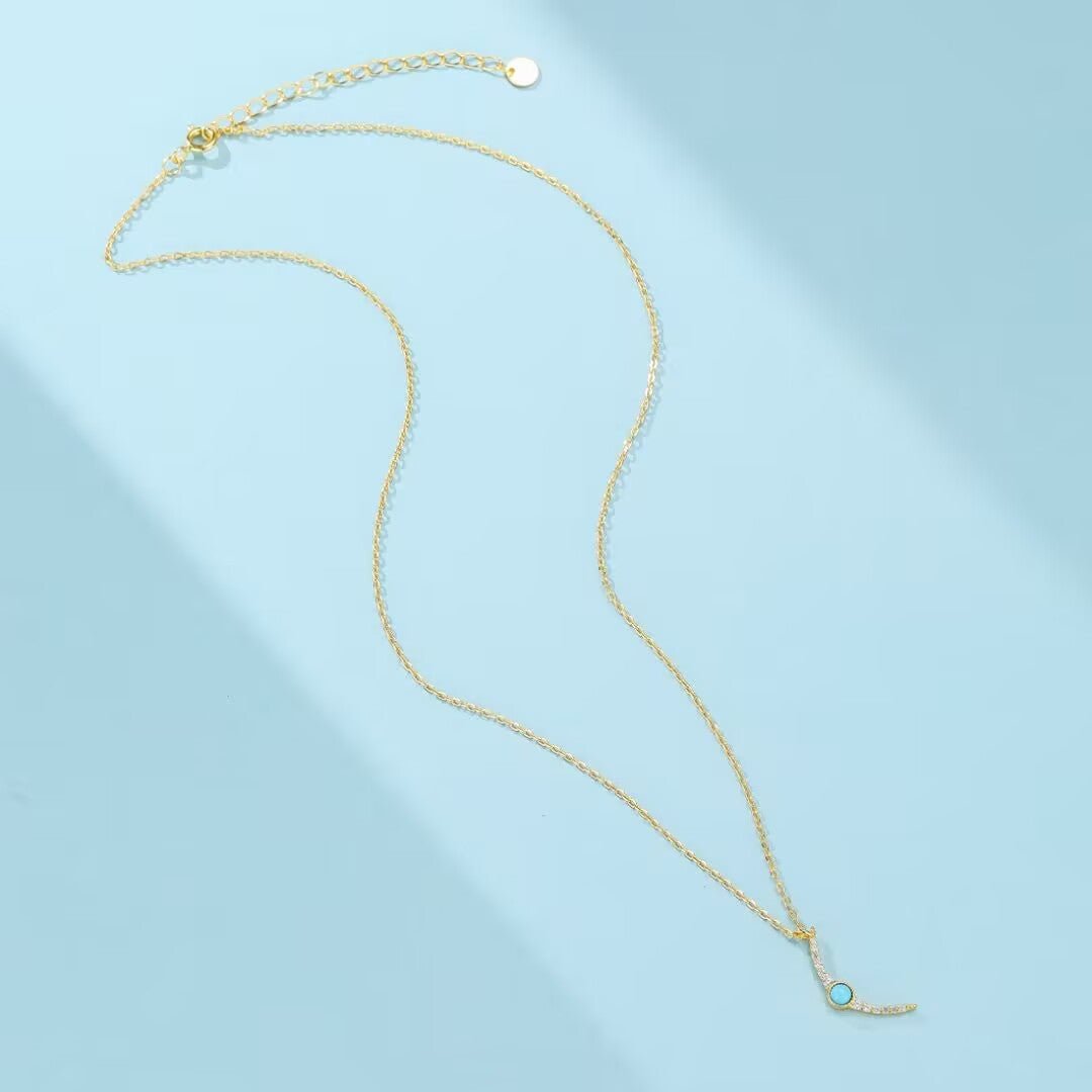 Collier Turquoise Argent 925 – Pierre Naturelle Protection - Biloria