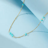 Collier turquoise argent plaqué or – Bien-être et sérénité - Biloria