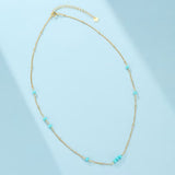 Collier turquoise argent plaqué or – Bien-être et sérénité - Biloria