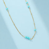 Collier turquoise argent plaqué or – Bien-être et sérénité - Biloria