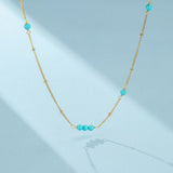 Collier turquoise argent plaqué or – Bien-être et sérénité - Biloria