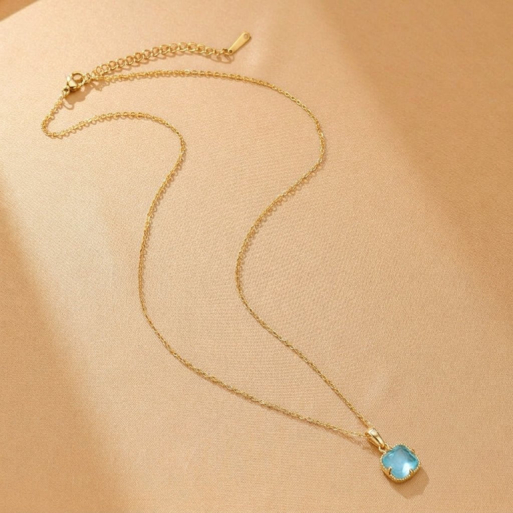 Collier Turquoise Argent Plaqué Or – Protection et Sérénité - Biloria