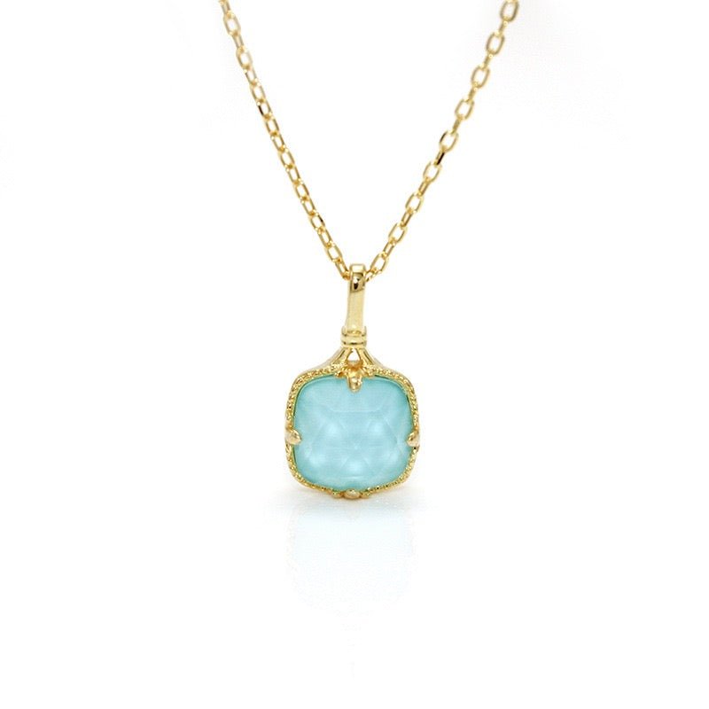 Collier Turquoise Argent Plaqué Or – Protection et Sérénité - Biloria