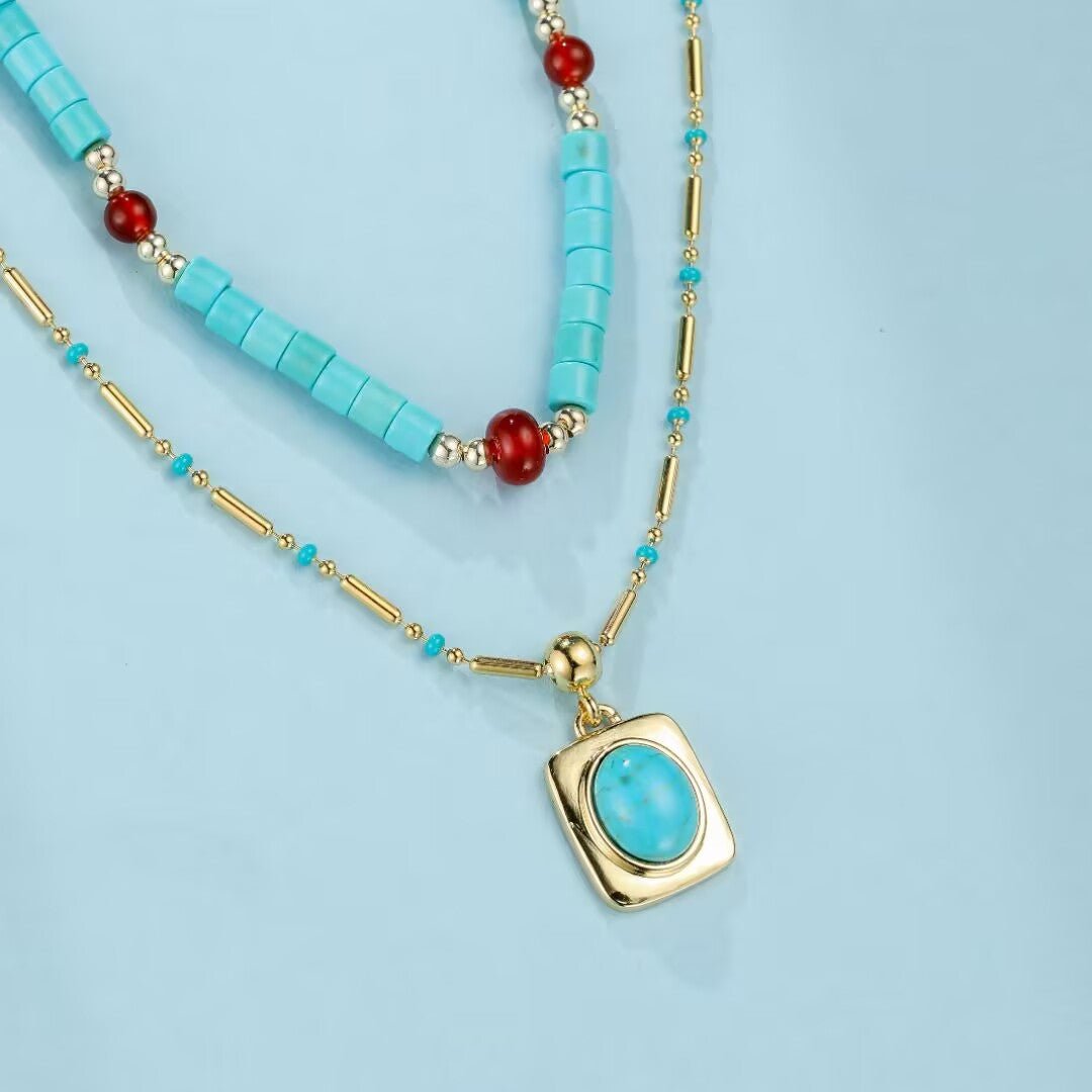 Collier Turquoise en Acier Titane – Bijou de Protection - Biloria