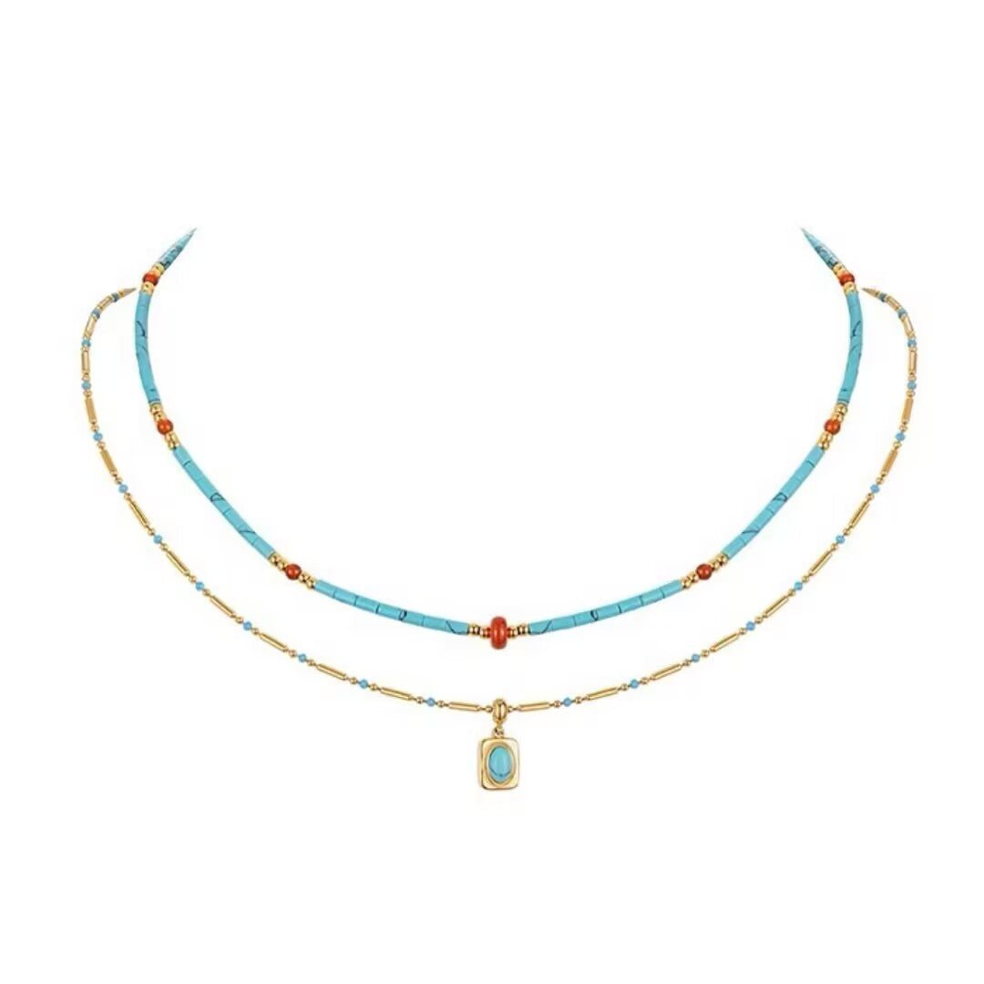 Collier Turquoise en Acier Titane – Bijou de Protection - Biloria