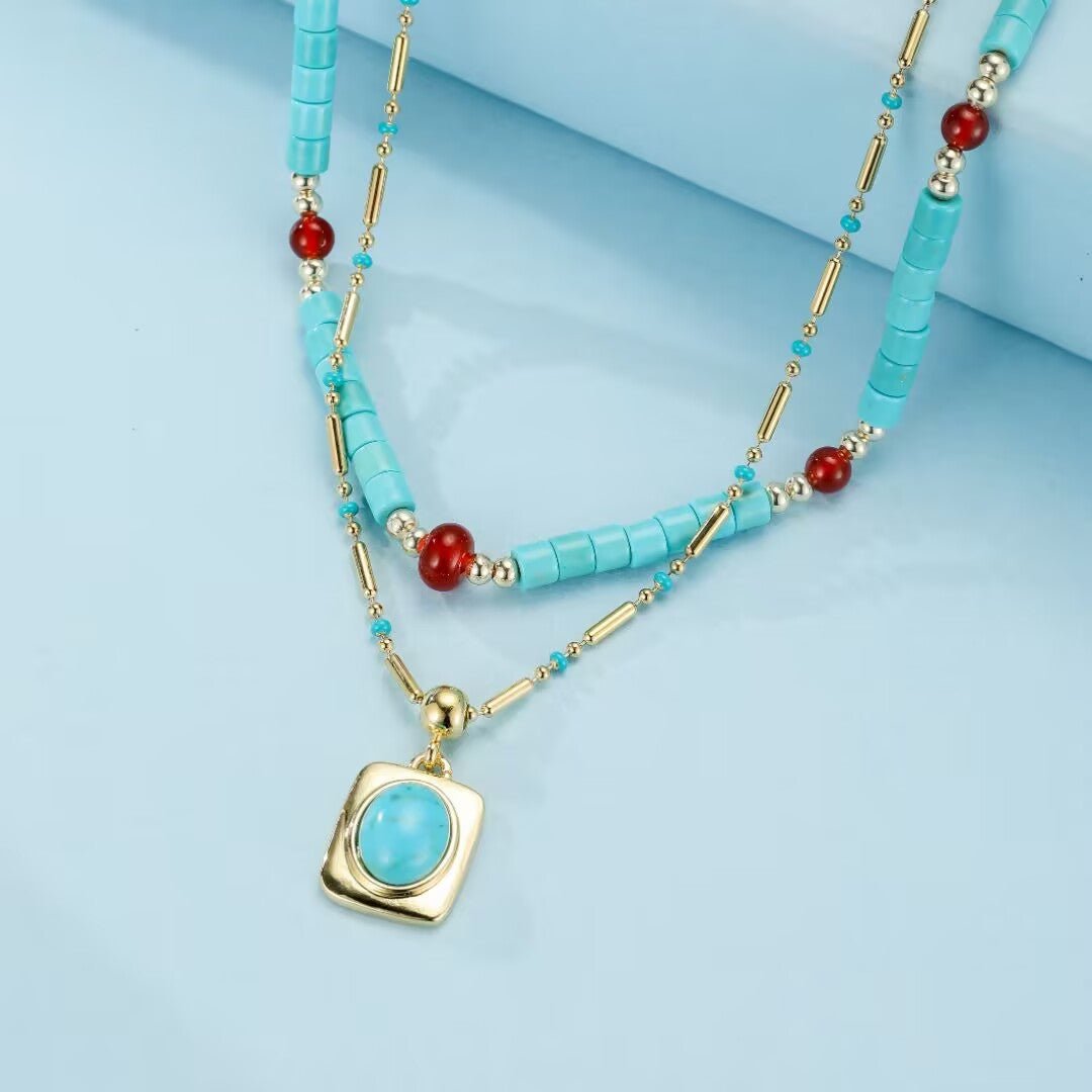 Collier Turquoise en Acier Titane – Bijou de Protection - Biloria