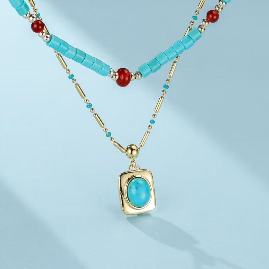Collier Turquoise en Acier Titane – Bijou de Protection - Biloria