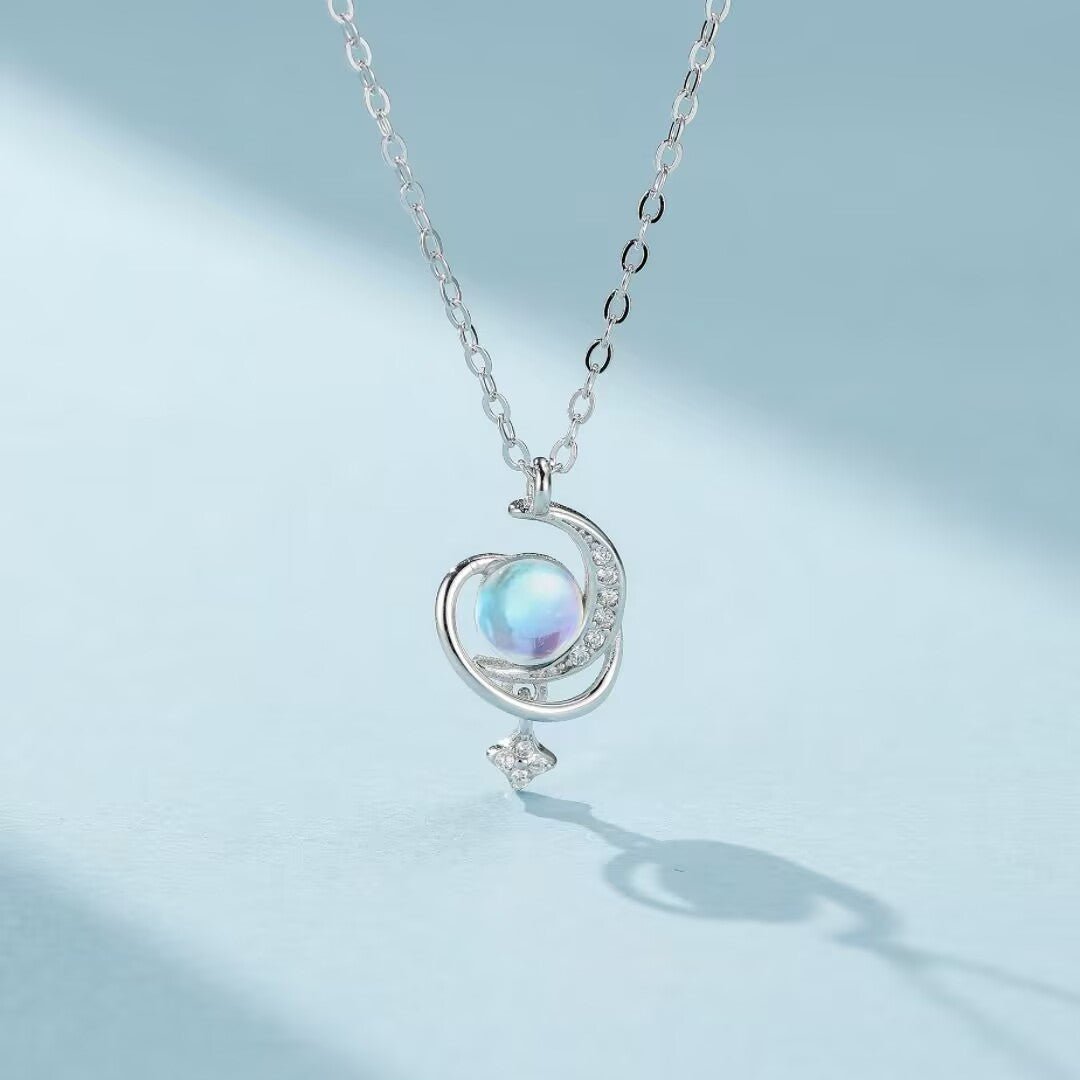 Collier Valse Céleste Pierre de Lune et Zircon - Biloria