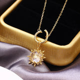 Collier Zircon Argent Plaqué Or pour une Lumière Éternelle - Biloria