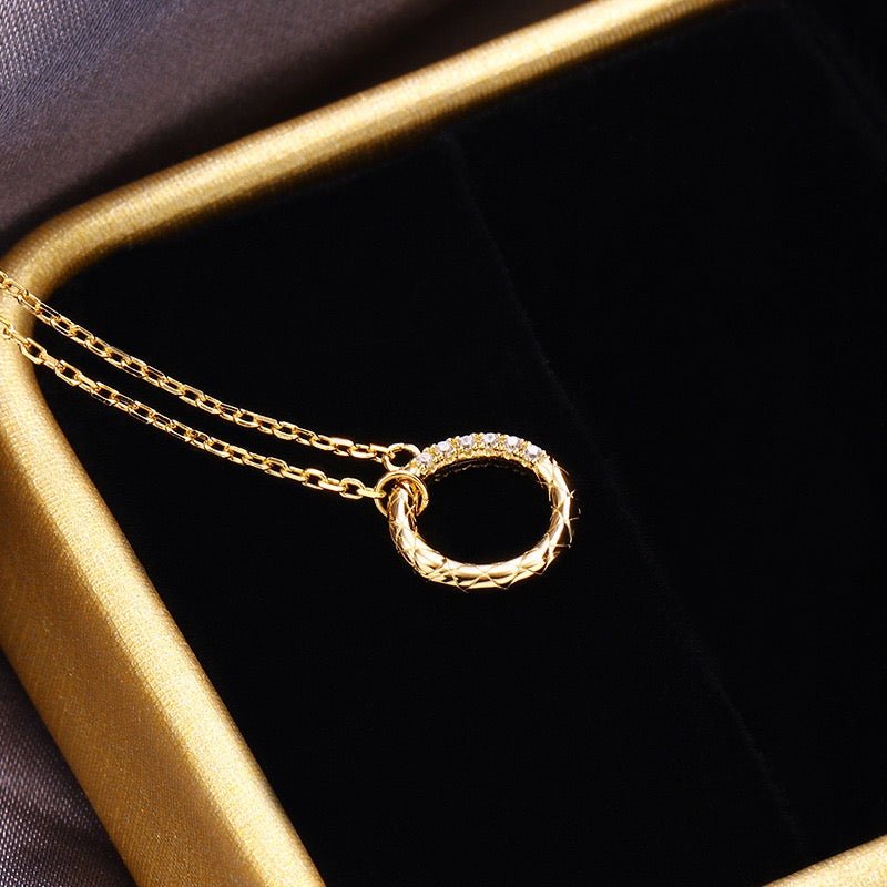 Collier Zircon Argent Plaqué Or pour une Lumière Éternelle - Biloria