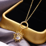 Collier Zircon Argent Plaqué Or pour une Lumière Éternelle - Biloria