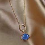 Collier Zircon Argent Plaqué Or pour une Lumière Éternelle - Biloria