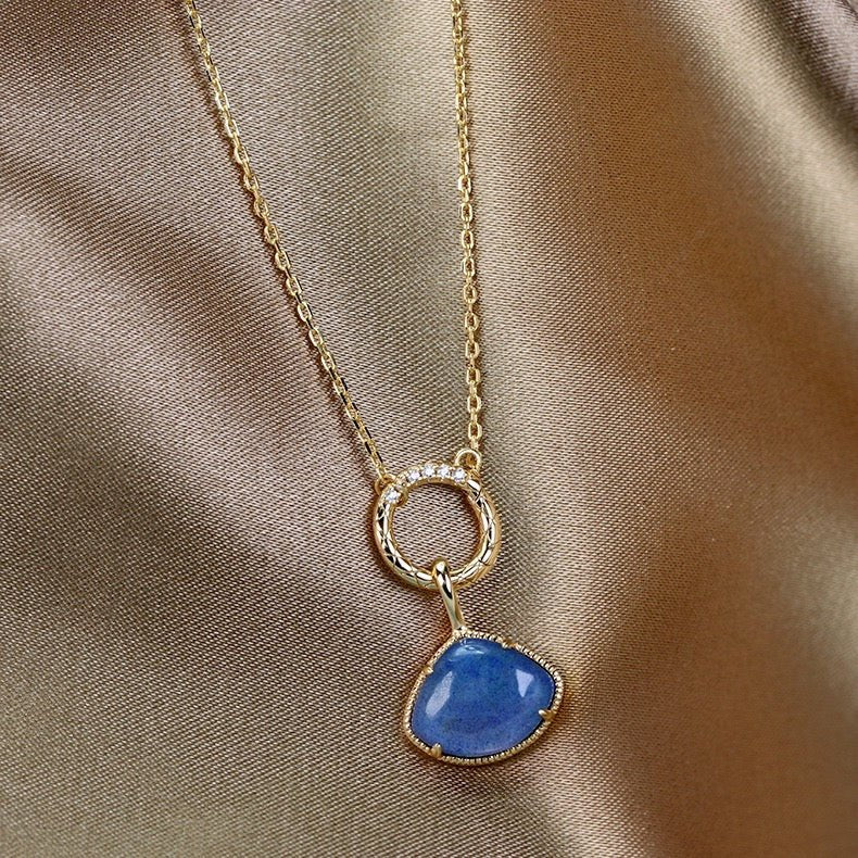 Collier Zircon Argent Plaqué Or pour une Lumière Éternelle - Biloria