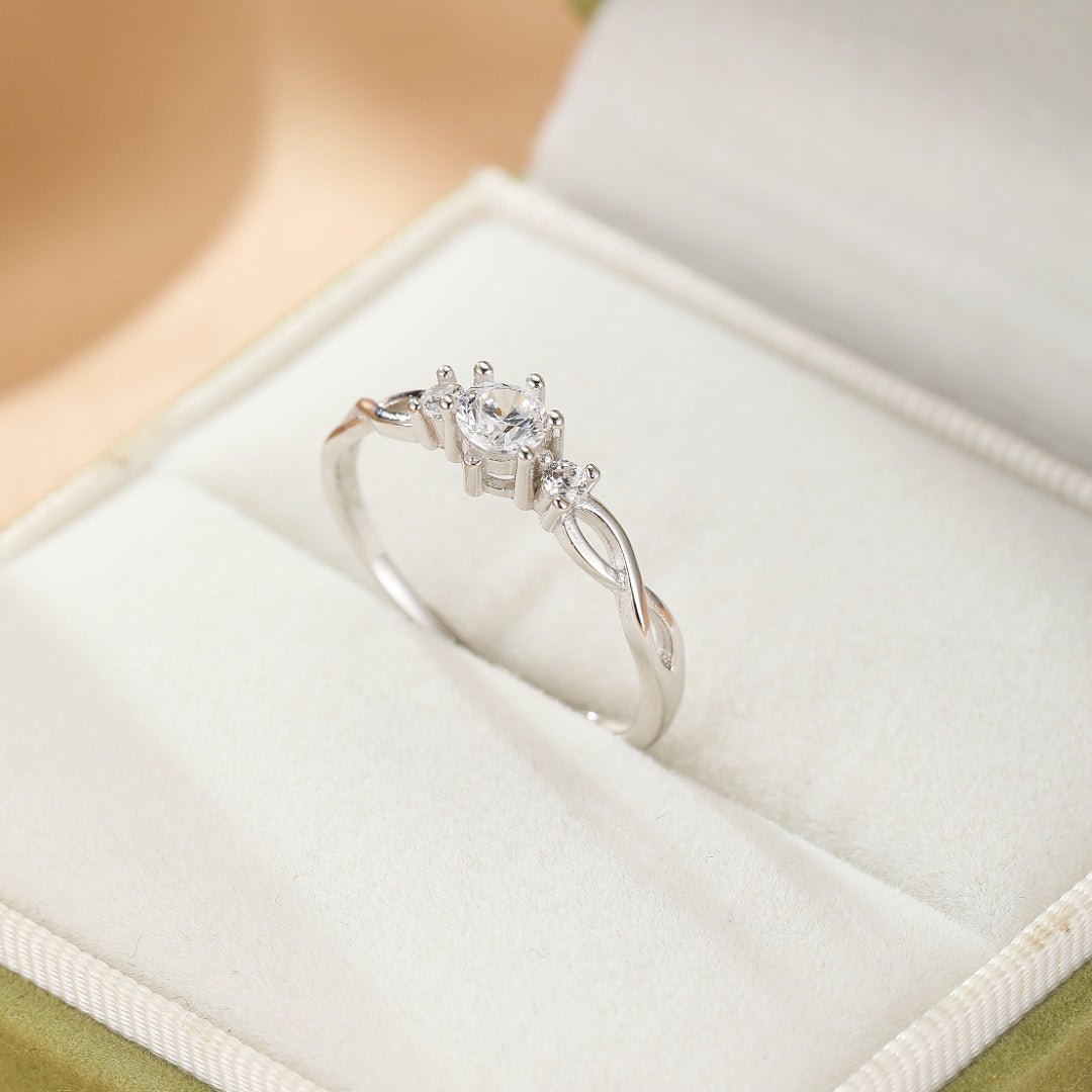 Duo de bagues couple ajustables argent 925 zircons - Biloria