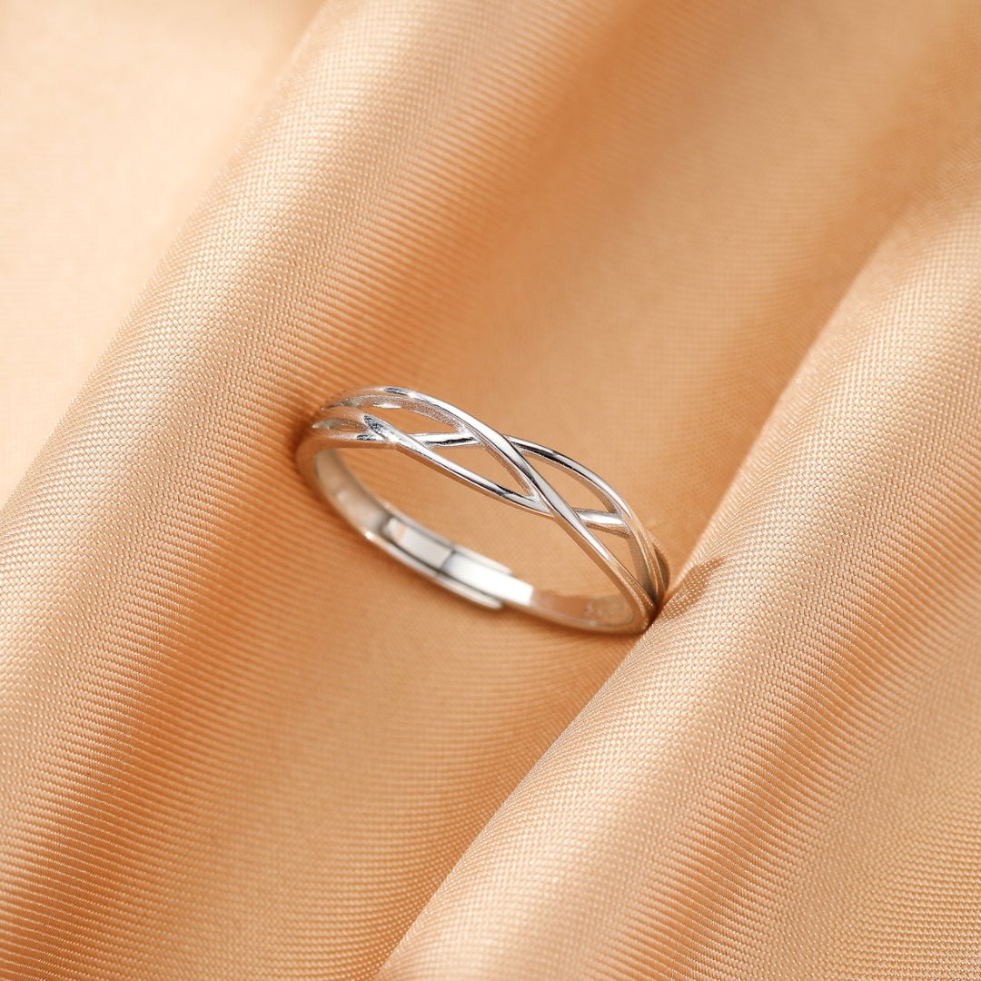 Duo de bagues couple ajustables argent 925 zircons - Biloria