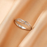 Duo de bagues couple ajustables argent 925 zircons - Biloria