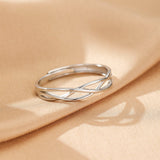 Duo de bagues couple ajustables argent 925 zircons - Biloria