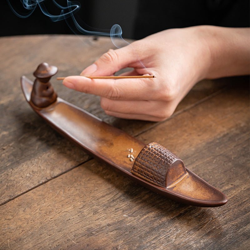 Encensoir Céramique Pêcheur Sampan - Déco Zen - Biloria