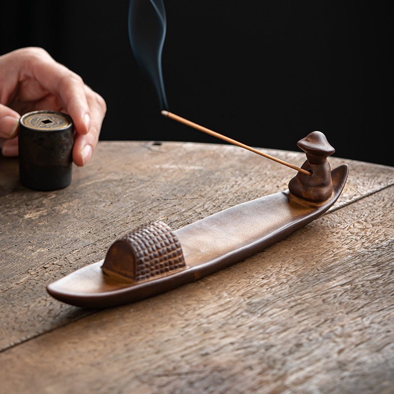 Encensoir Céramique Pêcheur Sampan - Déco Zen - Biloria