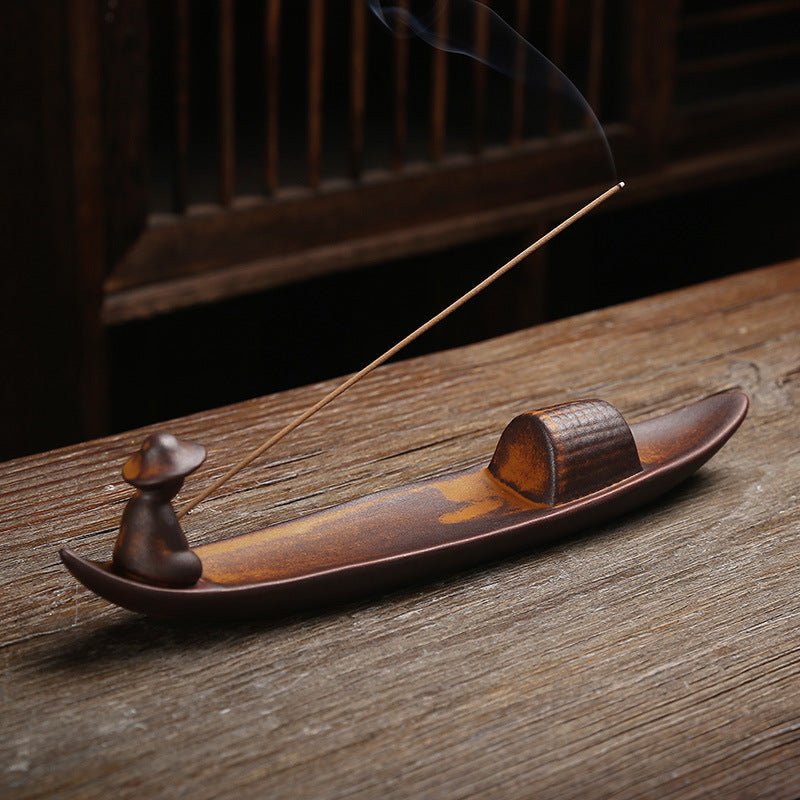 Encensoir Céramique Pêcheur Sampan - Déco Zen - Biloria