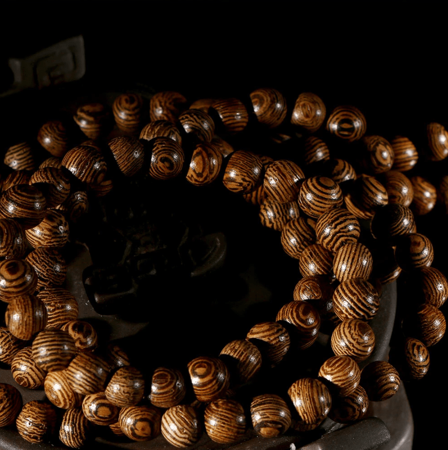 Mâlâ 108 Perles Bois de Wengé – Force Intérieure - Biloria