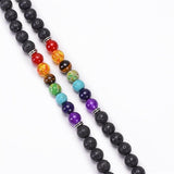 Mâlâ 108 Perles en Pierre de Lave avec Pendentif 7 Chakras - Biloria