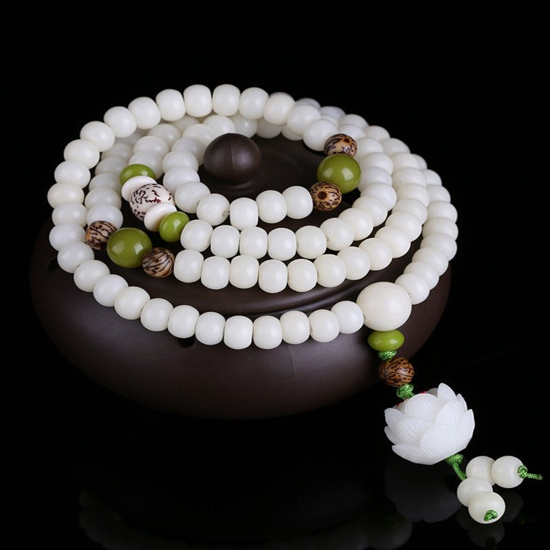 Mâlâ 108 Perles, Jade et Graine de Bodhi - Biloria