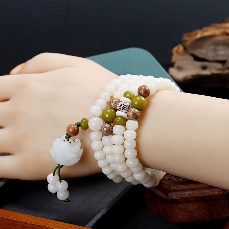Mâlâ 108 Perles, Jade et Graine de Bodhi - Biloria