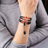 Mâlâ 108 Perles Obsidienne Œil de Tigre Agate Rouge - Tigridienne - Biloria