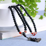 Mâlâ 108 Perles Obsidienne Œil de Tigre Agate Rouge - Tigridienne - Biloria