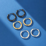 Mini créole homme 10 mm - Finitions noir argent doré - Biloria