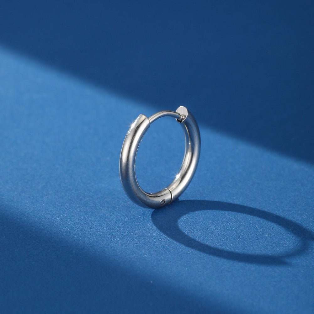 Mini créole homme 10 mm - Finitions noir argent doré - Biloria
