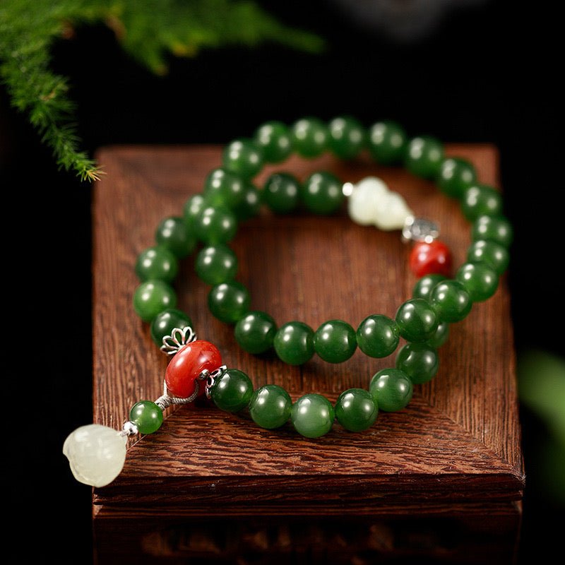 Offrir un Bracelet Jade Lotus Sérénité : Paix et Harmonie - Biloria