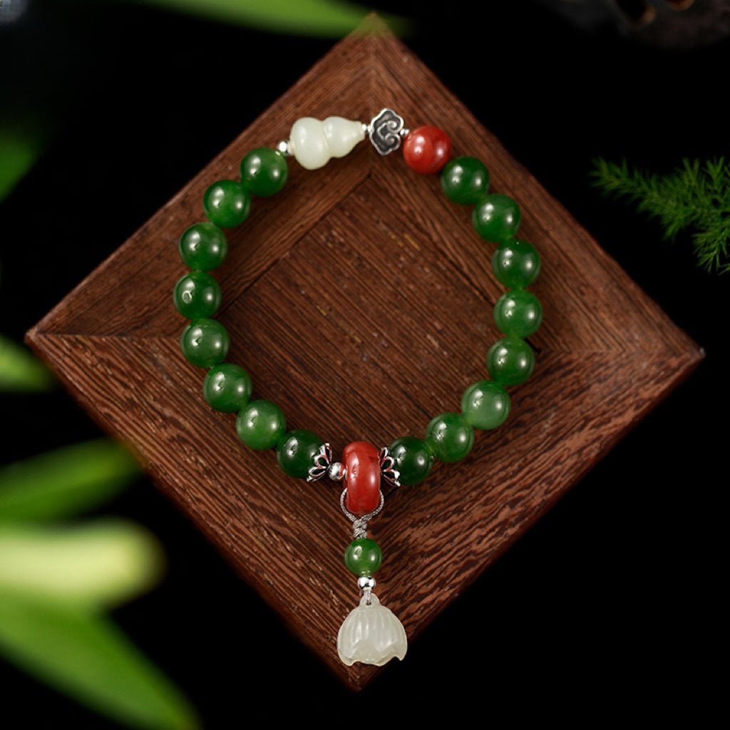 Offrir un Bracelet Jade Lotus Sérénité : Paix et Harmonie - Biloria