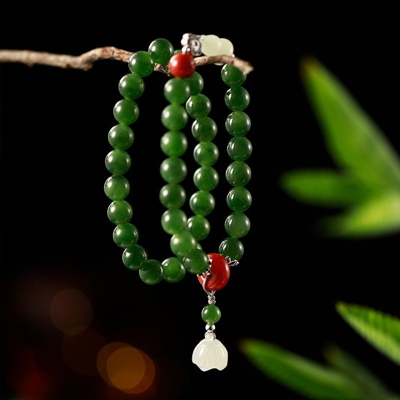 Offrir un Bracelet Jade Lotus Sérénité : Paix et Harmonie - Biloria