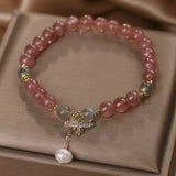 Offrir un Bracelet Quartz Fraise et Labradorite Abeille Poétique - Biloria