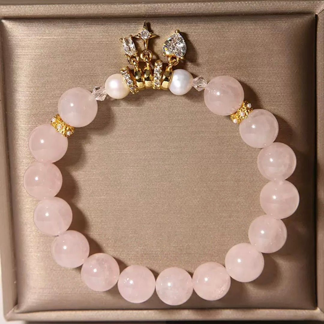 Offrir un Bracelet Quartz Rose Perle Charme Vénus Cadeau - Biloria