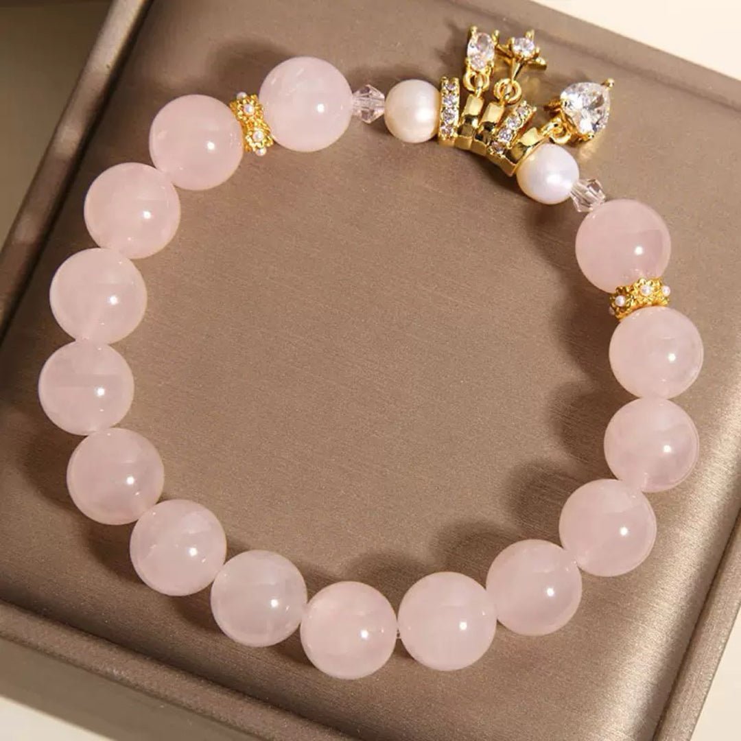 Offrir un Bracelet Quartz Rose Perle Charme Vénus Cadeau - Biloria
