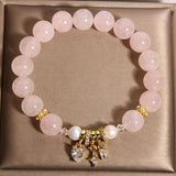 Offrir un Bracelet Quartz Rose Perle Charme Vénus Cadeau - Biloria