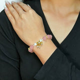 Offrir un Bracelet Quartz Rose Perle Charme Vénus Cadeau - Biloria