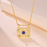 Offrir un Collier Lapis Lazuli Œil Protecteur Argent Plaqué Or - Biloria