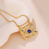 Offrir un Collier Lapis Lazuli Œil Protecteur Argent Plaqué Or - Biloria