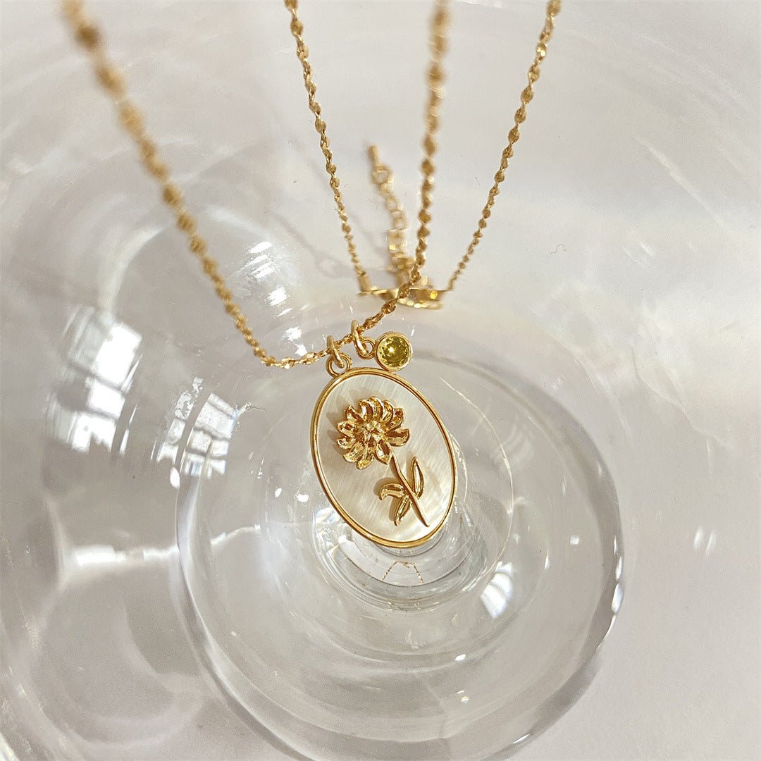 Pendentif 12 Pierres de Naissance – Romance en Acier Inoxydable - Biloria