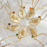 Pendentif 12 Pierres de Naissance – Romance en Acier Inoxydable - Biloria